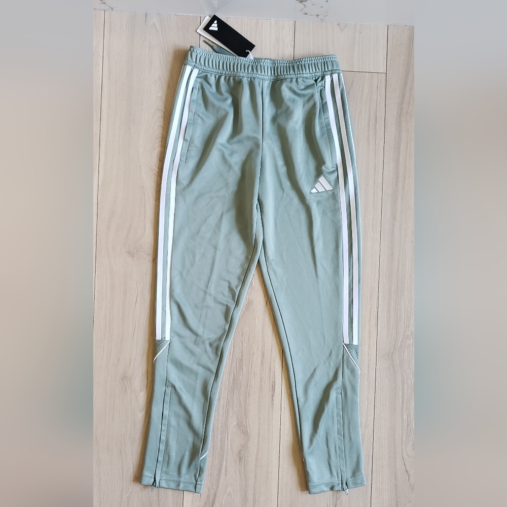 Adidas Sweatpants Boys M Light Green Trio Soccer Athletic Pant Sporty Streetwear